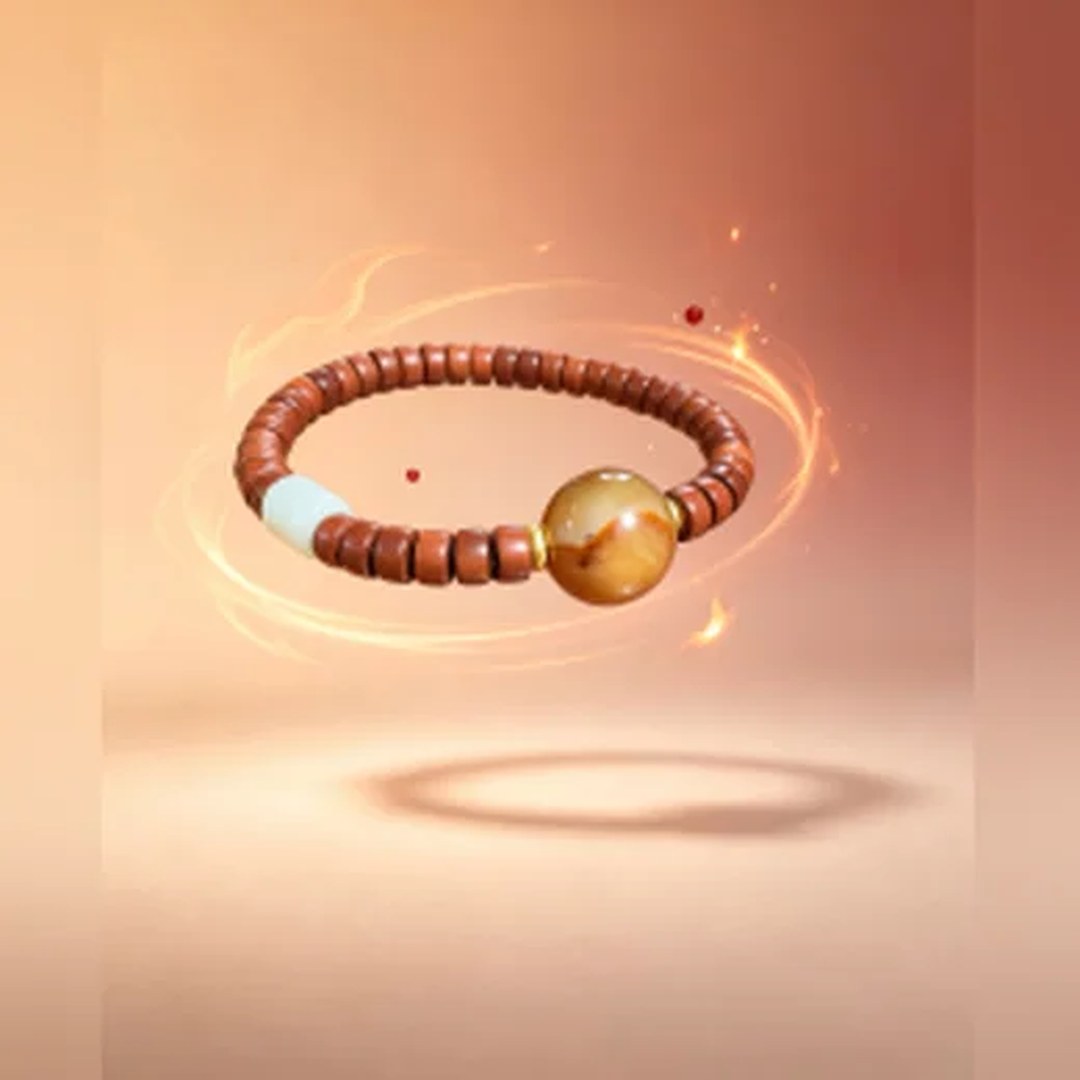 Zhu Dan wood disc bead bracelet